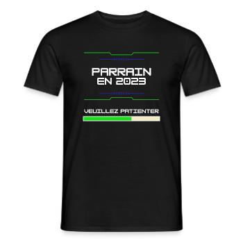 Parrain En 2023 Cadeau Pour Futur Parrain Baptême - Men's T-Shirt - black - Front - AI Model Male 178 light (178cm)