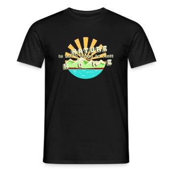 NATURE IS NOTH A PLACE TO VISIT IT IS HOME - T-shirt homme - noir - Devant - AI Model Male 178 light (178cm)