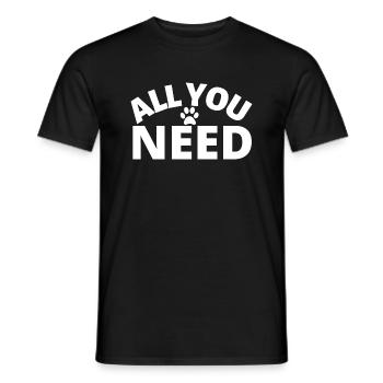 tout ce dont vous avez besoin chien amoureux chien personne - T-shirt homme - noir - Devant - AI Model Male 178 light (178cm)