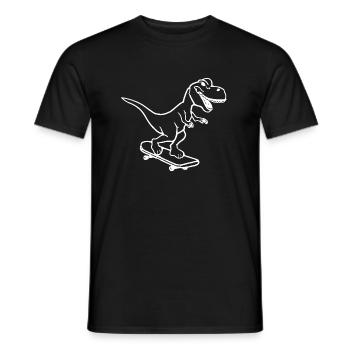 Dinosaur Skateboard Drôle d’idée cadeau - T-shirt homme - noir - Devant - AI Model Male 178 light (178cm)