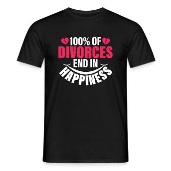 100% of divorces end in happiness divorcee men wo - Men's T-Shirt - black - Front - AI Model Male 178 light (178cm)