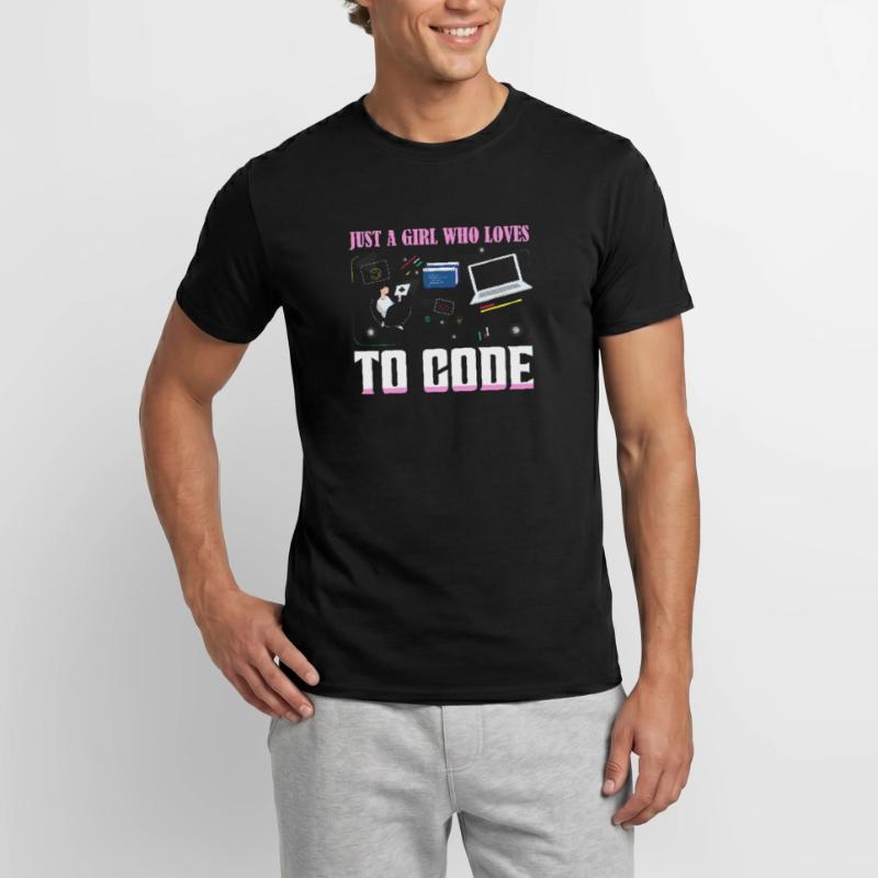 Just A Girl Who Loves To Code Coding Software Männer T-Shirt
