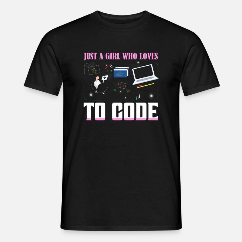 Just A Girl Who Loves To Code Coding Software - Männer T-Shirt - Schwarz