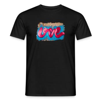 Graffiti Love - Männer T-Shirt - Schwarz - Vorne - AI Model Male 178 light (178cm)