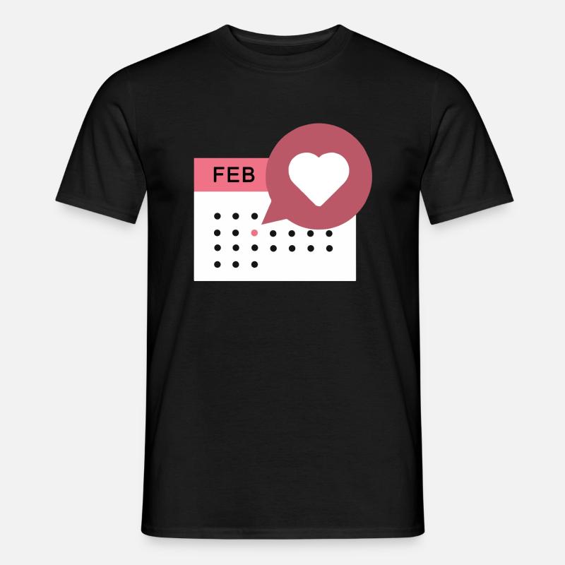 Herzkalender - Männer T-Shirt - Schwarz