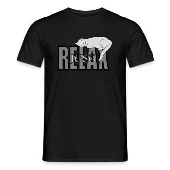 Cat Just Relax - Men's T-Shirt - black - Front - AI Model Male 178 light (178cm)