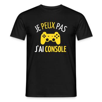 JE PEUX PAS J'AI CONSOLE - T-shirt homme - noir - Devant - AI Model Male 178 light (178cm)