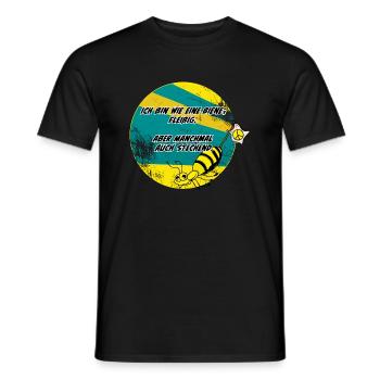 Ich bin wie eine Biene:Fleißig, aber auch stechend - Männer T-Shirt - Schwarz - Vorne - AI Model Male 178 light (178cm)