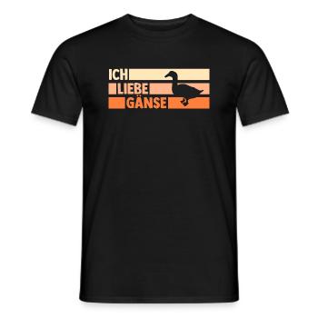 Gans Gänse - Männer T-Shirt - Schwarz - Vorne - AI Model Male 178 light (178cm)