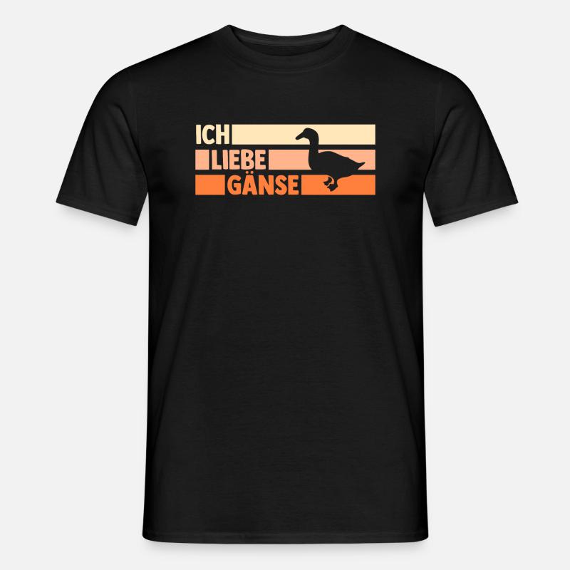 Gans Gänse - Männer T-Shirt - Schwarz