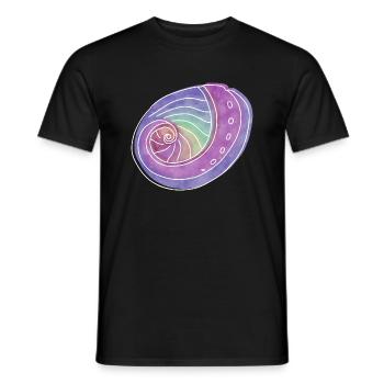 "Abalone", boho line art design, series "Shells" - Men's T-Shirt - black - Front - AI Model Male 178 light (178cm)