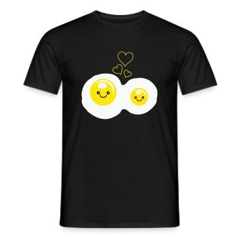 Amour des œufs au plat - T-shirt homme - noir - Devant - AI Model Male 178 light (178cm)