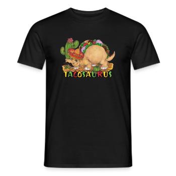 TacoSaurus Dinosaurier als Taco mit Hut und Bart - Männer T-Shirt - Schwarz - Vorne - AI Model Male 178 light (178cm)