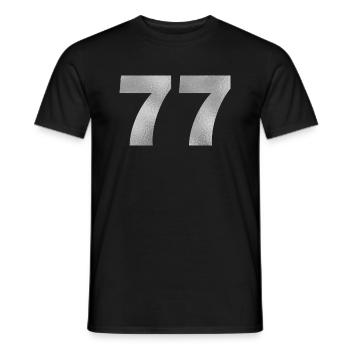 Geburtstag 77 Jahre - Männer T-Shirt - Schwarz - Vorne - AI Model Male 178 light (178cm)
