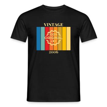 Anniversary 18 Years Vintage 2006 Gift 2006 - Men's T-Shirt - black - Front - AI Model Male 178 light (178cm)