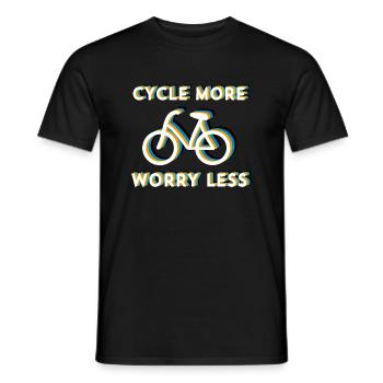 CYCLE MORE WORRY LESS FEMALE-BIKE - Damenrad - Männer T-Shirt - Schwarz - Vorne - AI Model Male 178 light (178cm)