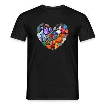 Geology Ores Minerals Gems and Crystals Geologist - Men's T-Shirt - black - Front - AI Model Male 178 light (178cm)