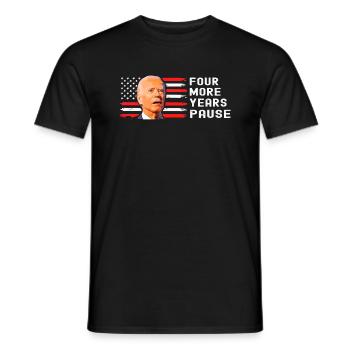 Four More Years Pause - Funny Biden Quote Saying - Men's T-Shirt - black - Front - AI Model Male 178 light (178cm)