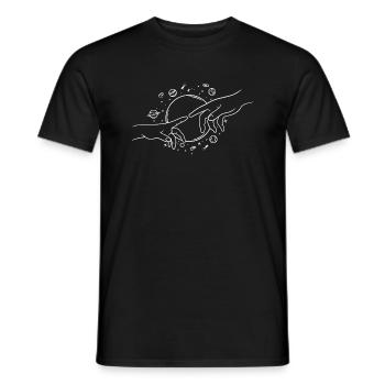 Astrologie Hände Finger berühren - Männer T-Shirt - Schwarz - Vorne - AI Model Male 178 light (178cm)
