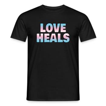 Liebe heilt Trans-Flaggenfarben - Männer T-Shirt - Schwarz - Vorne - AI Model Male 178 light (178cm)