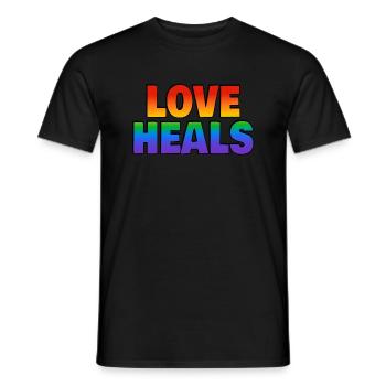 Liebe heilt LGBTQ-Regenbogen - Männer T-Shirt - Schwarz - Vorne - AI Model Male 178 light (178cm)