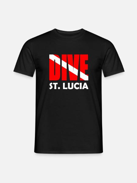 Dive St. Lucia - Diver Down Flag Scuba Diving - Men's T-Shirt - black