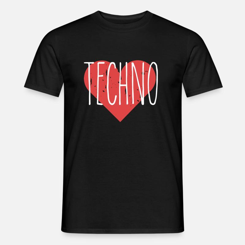 techno musik liebe zeichen - Männer T-Shirt - Schwarz