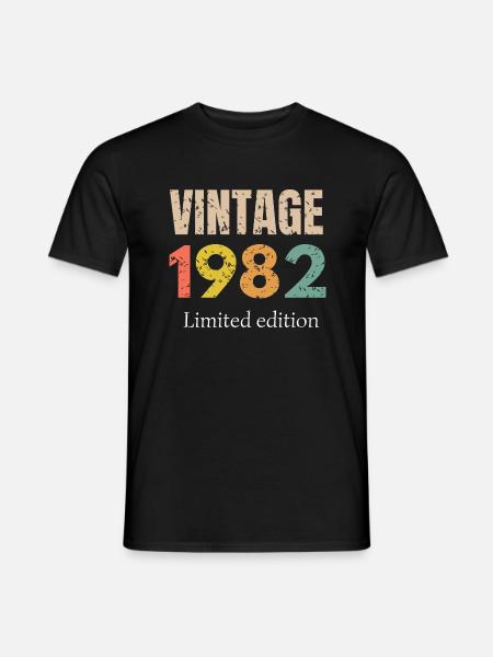 vintage 1982 limited edition - Anniversaire - Mænd T-shirt - sort