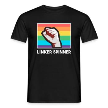 Linke Politik gegen Rechts - LGBTQ Linker Spinner - Männer T-Shirt - Schwarz - Vorne - AI Model Male 178 light (178cm)