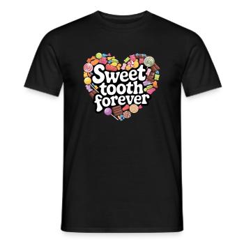 Sweet Tooth Forever Candy Heart Design - Men's T-Shirt - black - Front - AI Model Male 178 light (178cm)
