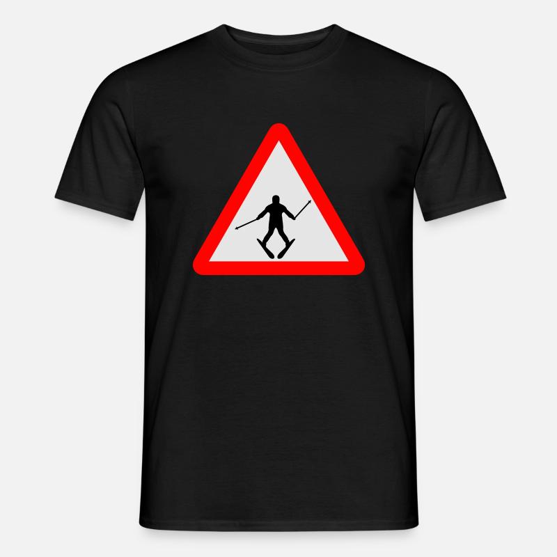 Ski - Männer T-Shirt - Schwarz