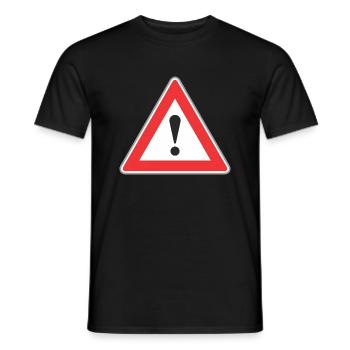 Road Sign exclamation point - Men's T-Shirt - black - Front - AI Model Male 178 light (178cm)