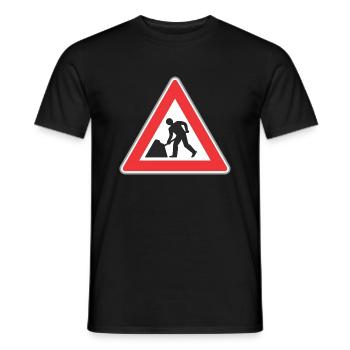 Road sign way reapir - Men's T-Shirt - black - Front - AI Model Male 178 light (178cm)