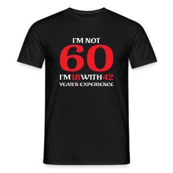 I'm Not 60 Birthday T-Shirt Geschenk - Männer T-Shirt - Schwarz - Vorne - AI Model Male 178 light (178cm)