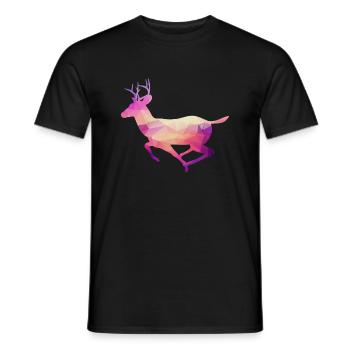 Deer Abstract - Men's T-Shirt - black - Front - AI Model Male 178 light (178cm)