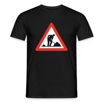 Attention chantier de construction! - T-shirt homme - noir - Devant - AI Model Male 178 light (178cm)