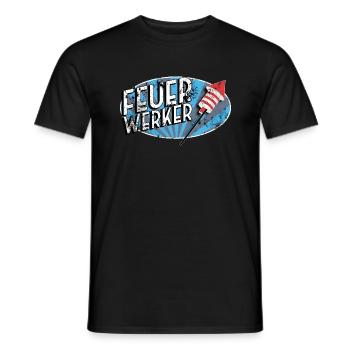 Fireworks 07 - Men's T-Shirt - black - Front - AI Model Male 178 light (178cm)