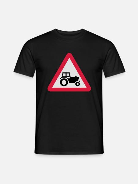 Warning - Tractor! - Men's T-Shirt - black