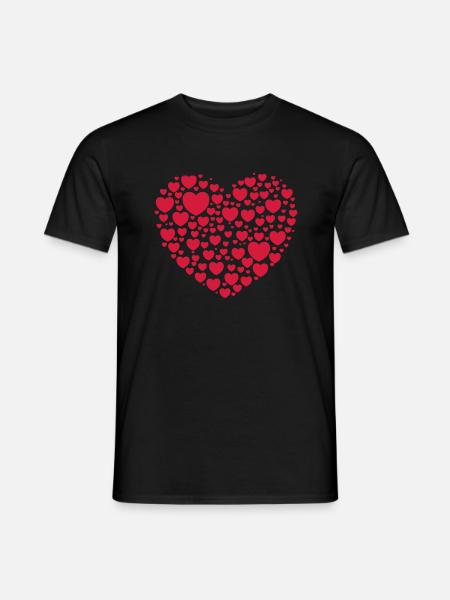 Herz aus Herzen - Männer T-Shirt - Schwarz