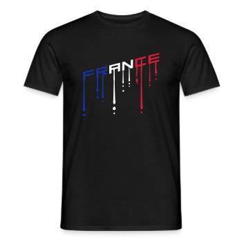 color france text graffiti drops team schraeg he - Men's T-Shirt - black - Front - AI Model Male 178 light (178cm)