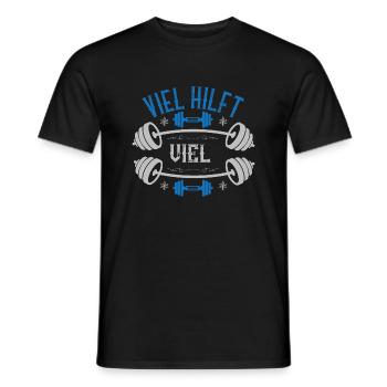 viel hilft viel - Männer T-Shirt - Schwarz - Vorne - AI Model Male 178 light (178cm)