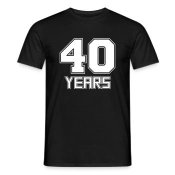 40 years - Men's T-Shirt - black - Front - AI Model Male 178 light (178cm)