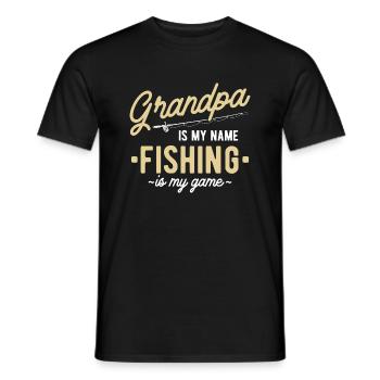 Grand-père est mon nom La pêche est mon jeu - Angler - T-shirt homme - noir - Devant - AI Model Male 178 light (178cm)