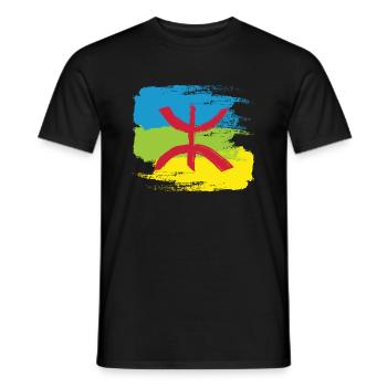 Amazigh Flag (Artistic variant) - Men's T-Shirt - black - Front - AI Model Male 178 light (178cm)
