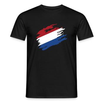 Niederlande Holland Flagge Kratzer - Männer T-Shirt - Schwarz - Vorne - AI Model Male 178 light (178cm)