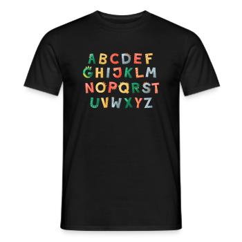 DINO ABC Alphabet Scolarisation Enfant - T-shirt homme - noir - Devant - AI Model Male 178 light (178cm)