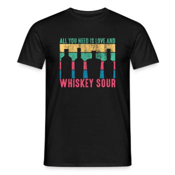 Cocktail All You Need Is Love And Whiskey Sour Bar - Männer T-Shirt - Schwarz - Vorne - AI Model Male 178 light (178cm)