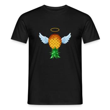 Cute Swinger Upside Down Pineapple Angel Wings - Men's T-Shirt - black - Front - AI Model Male 178 light (178cm)