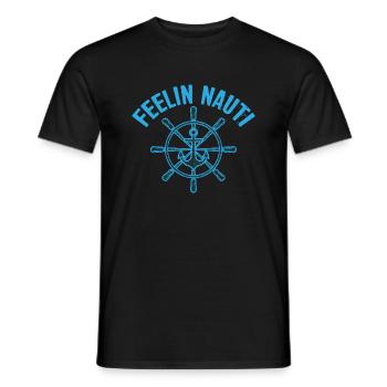 Feelin Nauti Blue Steering Cool Lake Boat Été - T-shirt homme - noir - Devant - AI Model Male 178 light (178cm)