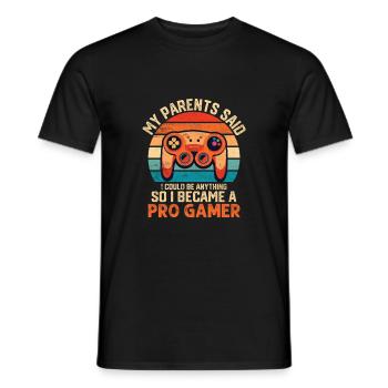 Könnte alles sein, also werde ich ein Pro-Gamer - Männer T-Shirt - Schwarz - Vorne - AI Model Male 178 light (178cm)
